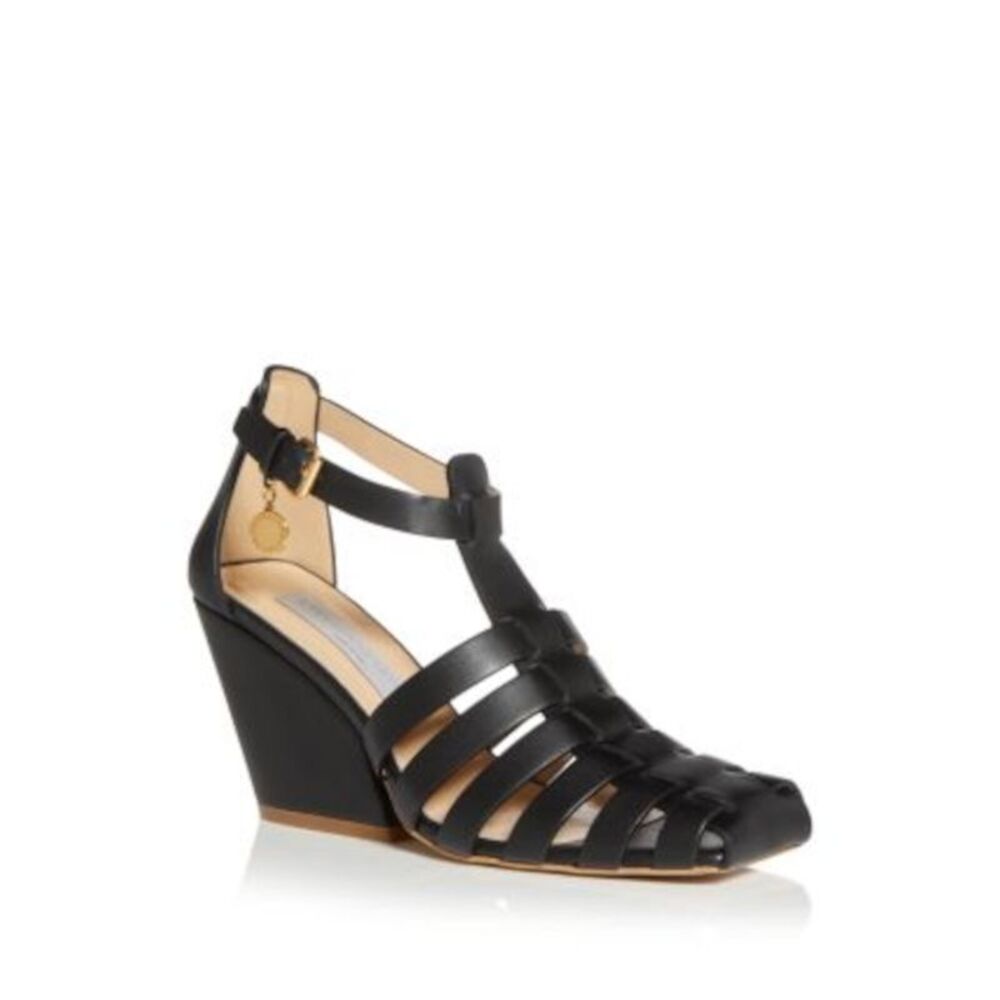 STELLAMCCARTNEY Womens Black Caged Handing Cowboy 90mm Heeled Sandal 39.5